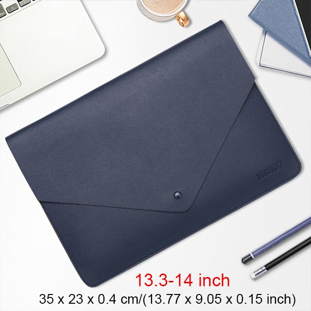 Portable Laptop Tablet Bag Business Office Ipad Waterproof Protective Case Women Men Briefcases Document Organizer Accessories: Navy 13.3-14inch