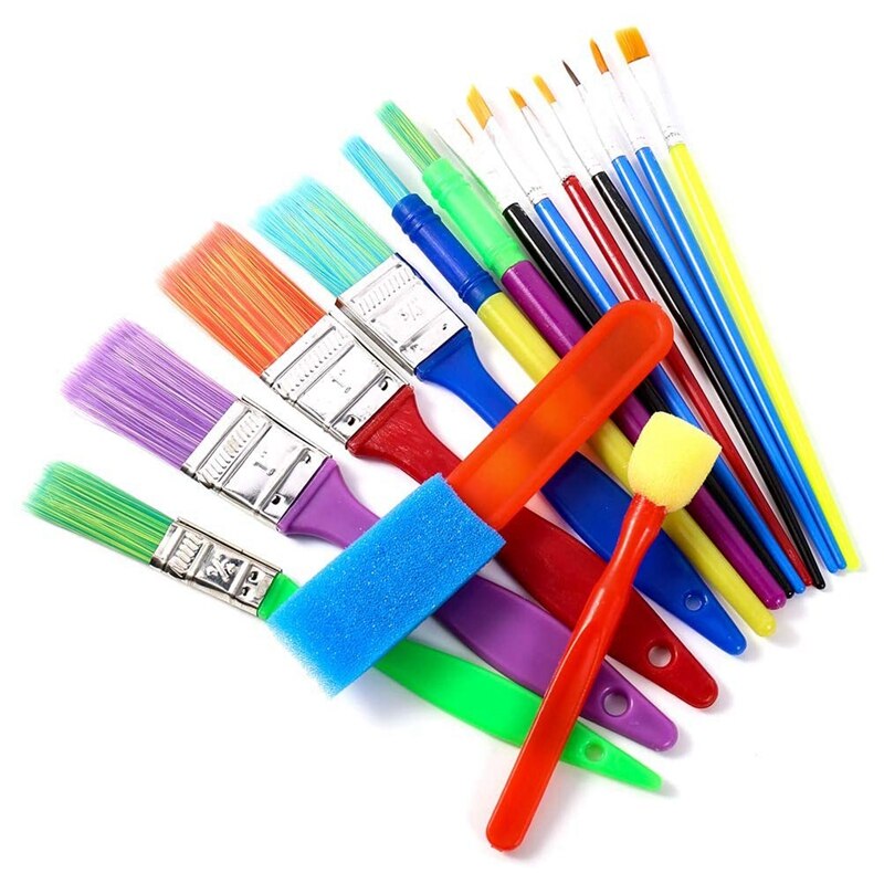 15 Stuks Kwast Set Kleurrijke Kunstenaar Schilderij Borstels Kinderen Diy Kwast Voor Aquarel Trekken Verf Schilderen Gereedschap