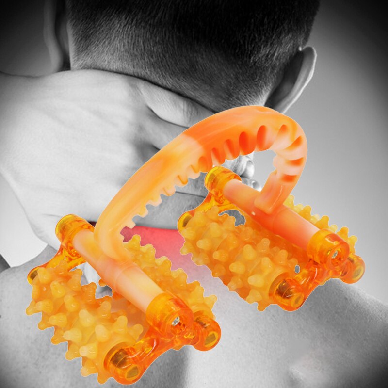 Ręczny masażer ciała żółty masażer rolkowy noga brzuch szyi pośladki pielęgnacja stóp ręczny ulga w bólu masaż antycellulitowy narzędzie