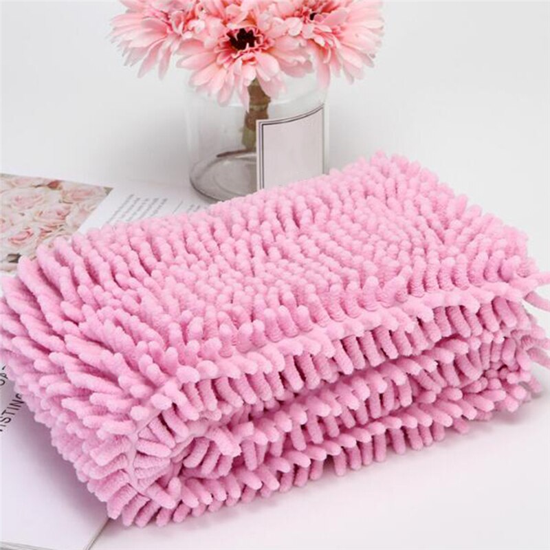 Fiber Pet Bath Towel Strong Water Absorption Bathrobe For Dog Cat Soft Grooming Quick-Drying Multipurpose Cleaning Tool Supplies: Pink / 35x60cm