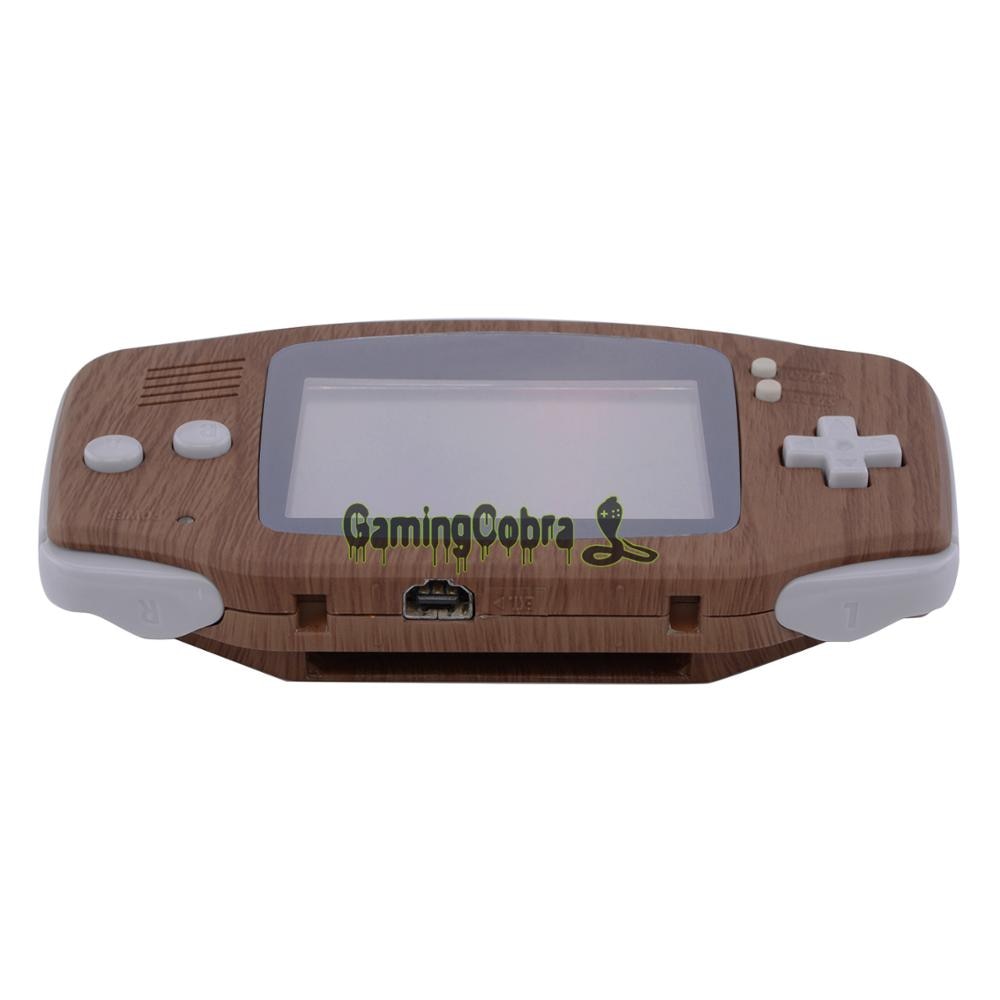 Grain de bois à motifs doux au toucher remplacement coque complète avec boutons tournevis pour Gameboy Advance - GBAS201