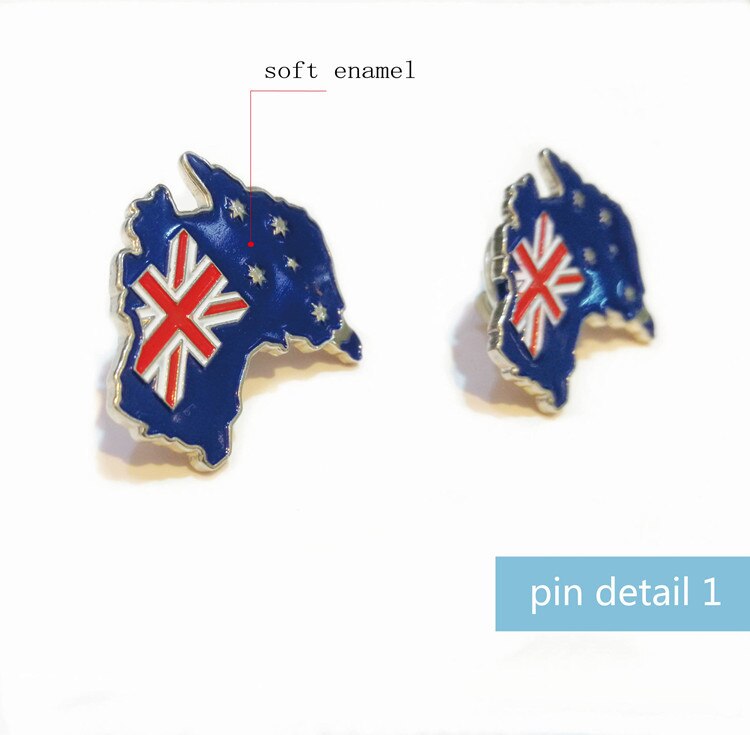 Lot of 10 pcs Flag Map Shape Lapel Pins Australia Grandado