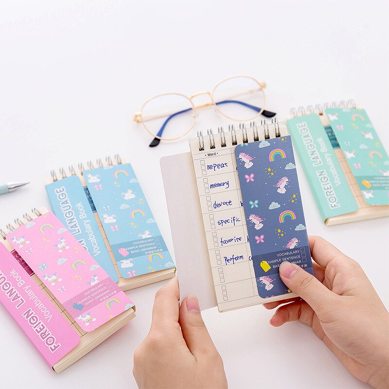 Fille coeur dessin animé licorne vocabulaire livre anglais apprentissage manuel Portable ombre ordinateur Portable
