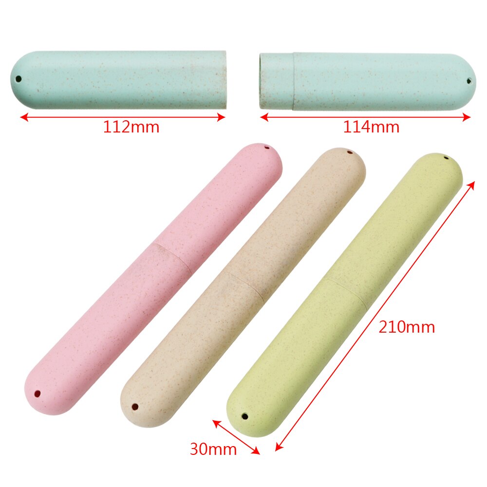 1pc Portable Travel Toothbrush Box Toothbrush Tube Cover Case Dustproof Wheat Straw Health Tooth Brushes Protector