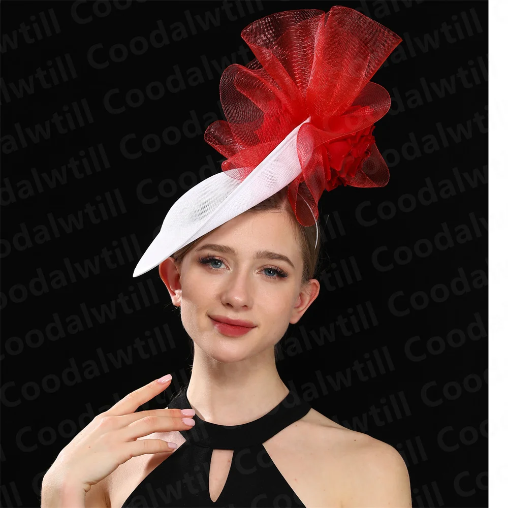 Chique marinha fascinators chapéu para mulheres elegante royal ascot millinery boné noiva casamento cocktail acessórios de cabelo véus headpiece: CINZA