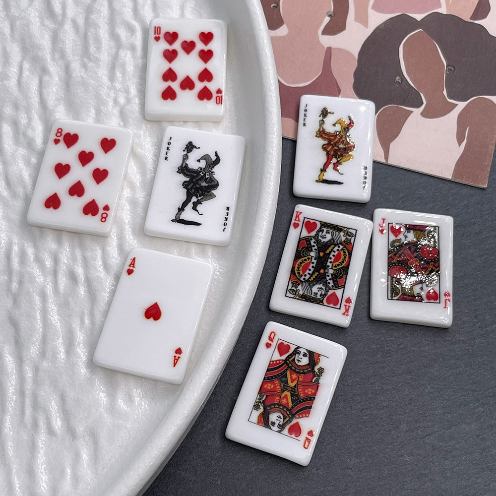 Imán para nevera de póker simulado , imanes para nevera, decoración del hogar, juegos, , buena fortuna, 10 Uds.