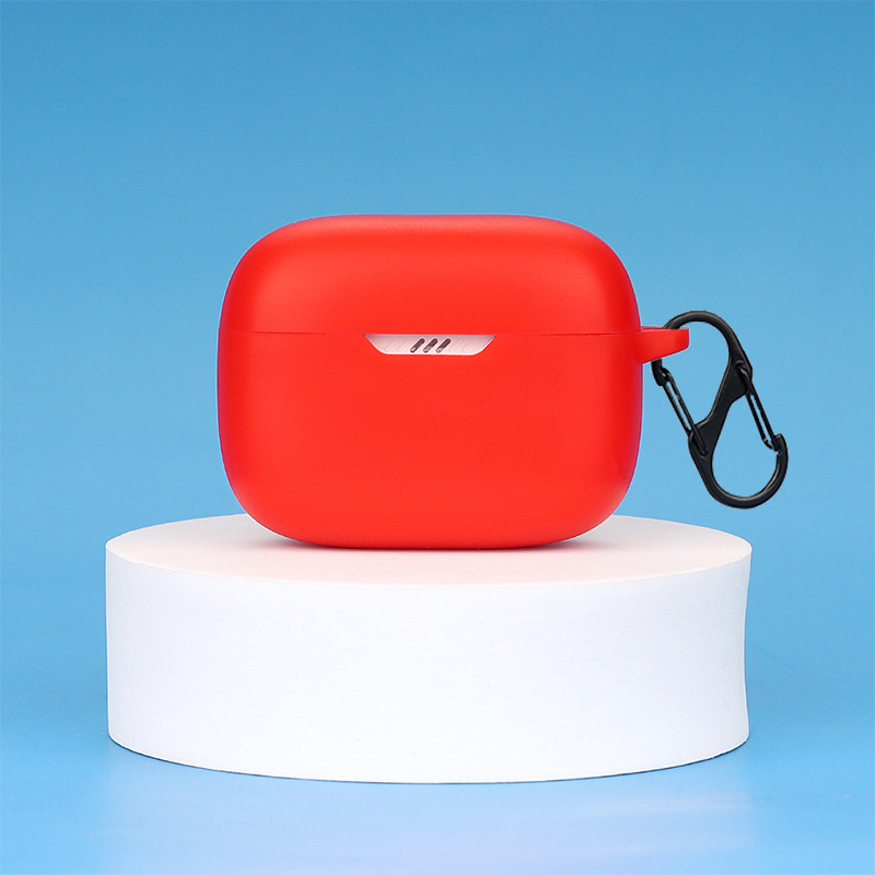 For JBL Tune 230NC TWS Case Bluetooth Earphone Cover For JBL Tune 230 NC Skin Silicone Case Funda Protector with Keychain Hook: Khaki