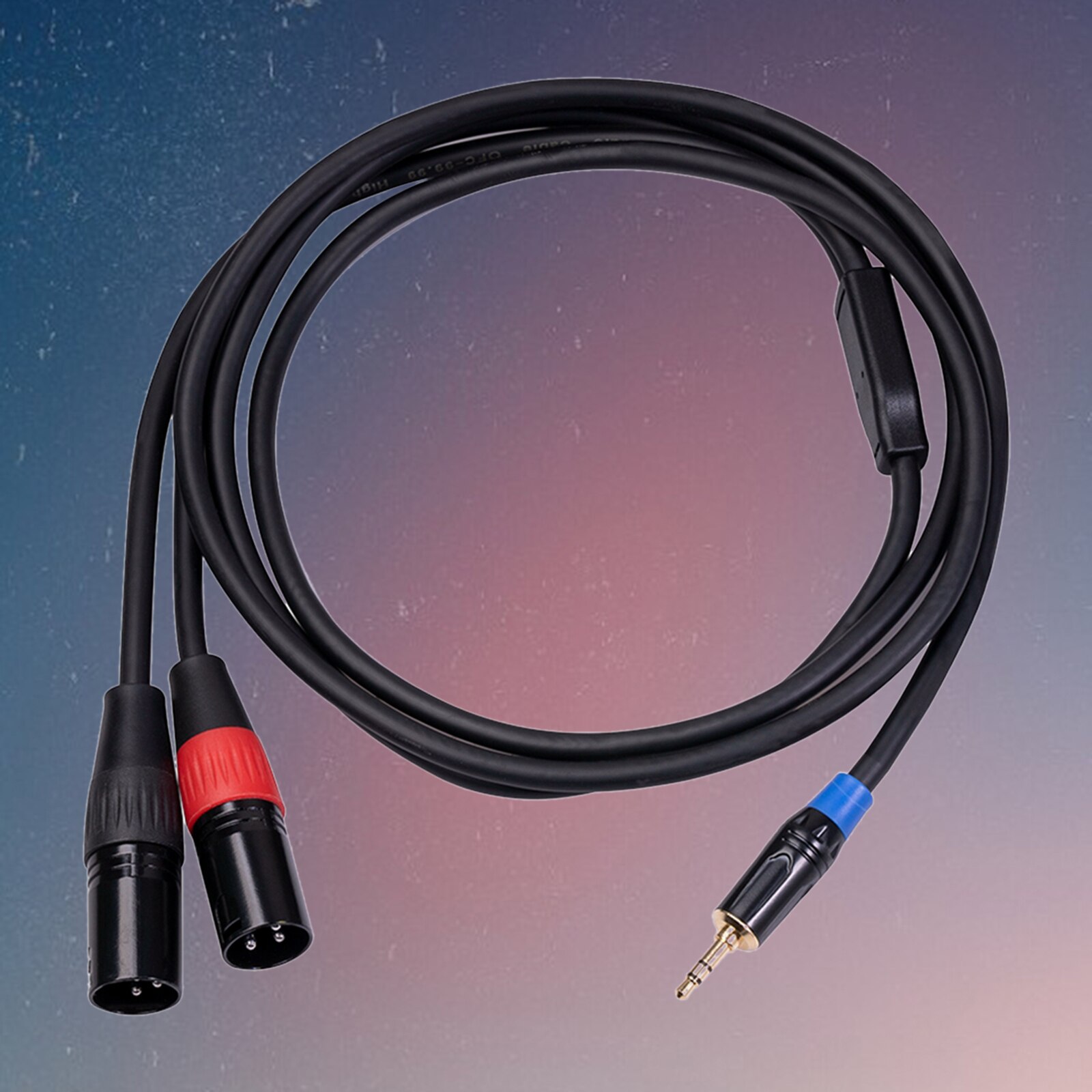 3.5mm to Dual XLR Stereo Audio Microphone Cable Mini Jack TRS Adapter Connector for Mixer Livestream Cell Phone