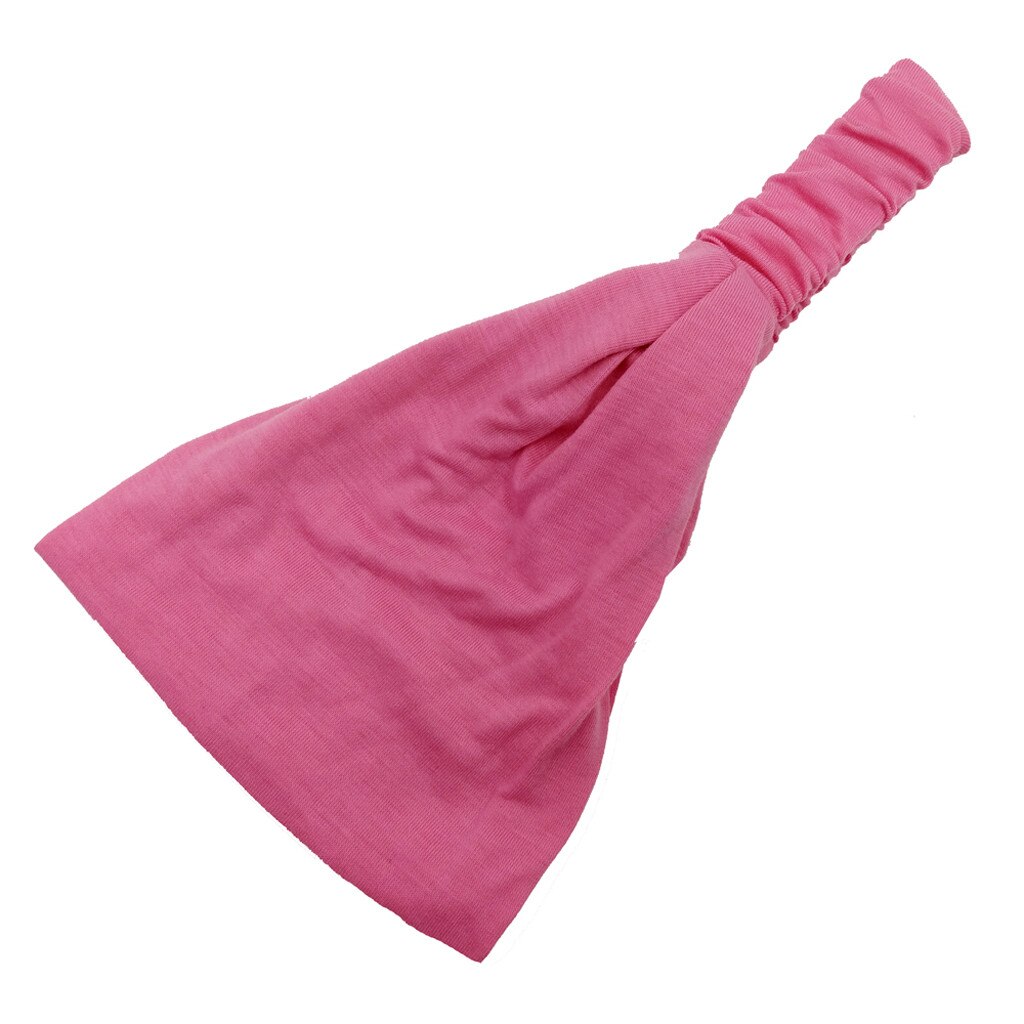 Cinta elástica para el pelo para Mujer, Bandana De Color liso para Yoga, gimnasio, banda para el pelo para el sudor, banda para la cabeza, Buzos deportivos: Rosa