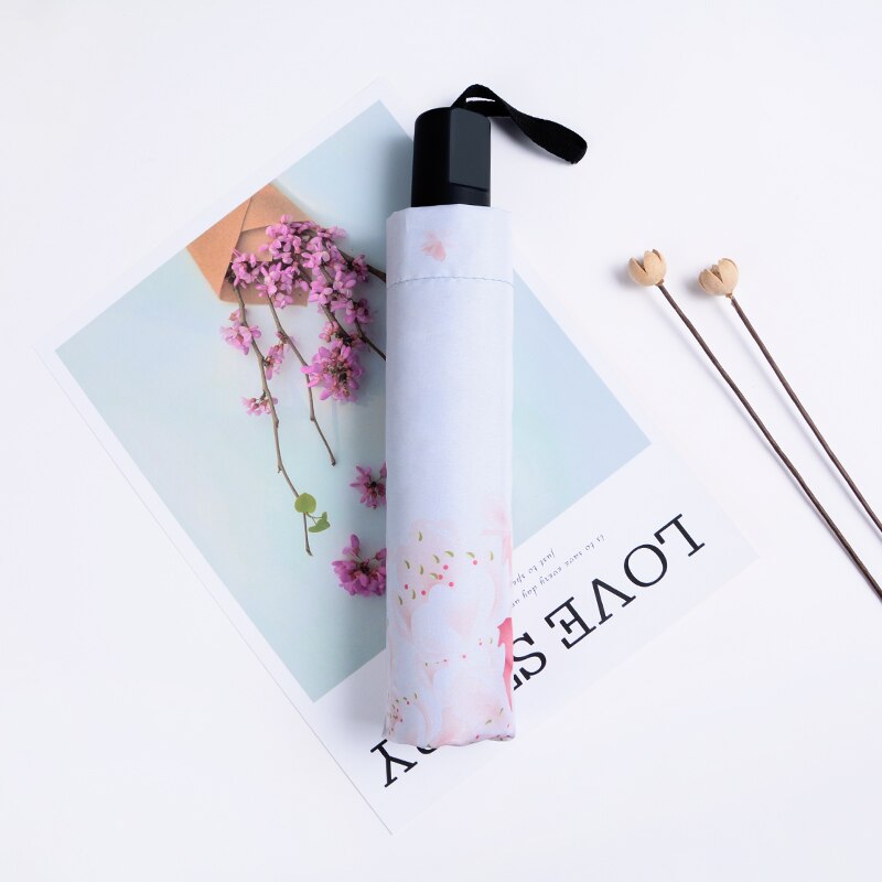 Fasion powłoka z tworzywa sztucznego deszcz słońce ABS guma antypoślizgowy uchwyt antypoślizgowy małe parasole deszcz kobiety wodoodporny parasol wygodne dziewczyny podróż