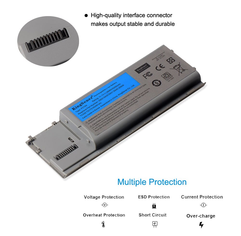 KingSener Korea Cell Battery For Dell Latitude D620 D630 D631 JD775 JY366 KD489 KD491 KD492 KD494 KD495 NT379 PC764 PC765
