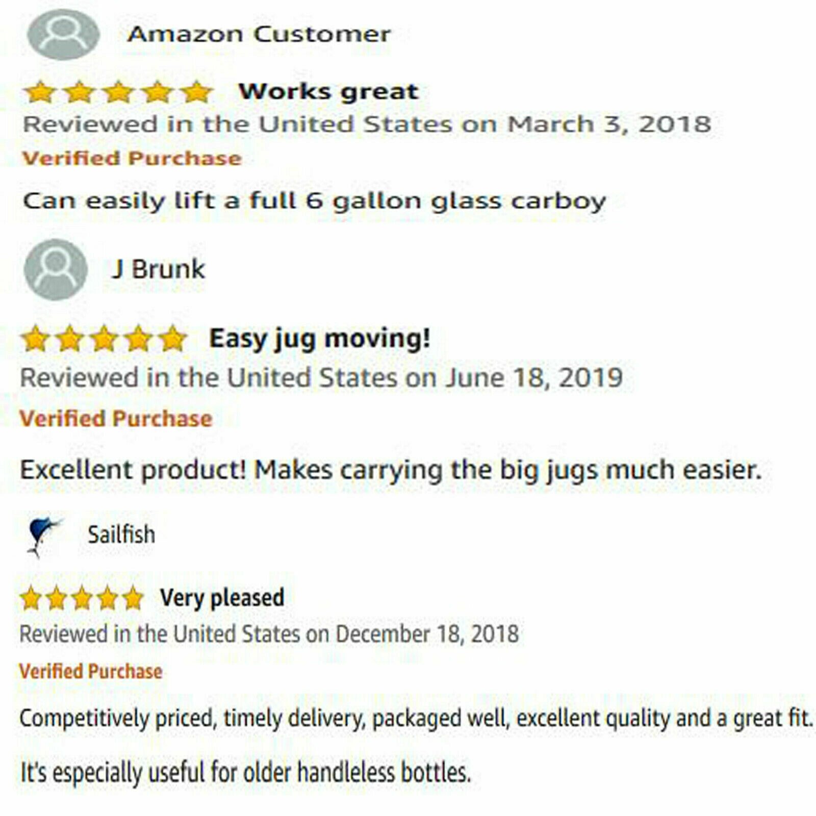 3 to 6 gallon Glass Carboy Carrier - Homebrew Beer Wine Fermenter Strap Handles