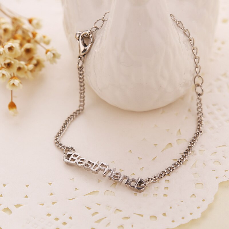 Vrouwen Beste Vriend Oneindige Partners Charm Bangle Armbanden Legering Hand Ketting Fijne Sieraden HSJ88: silver