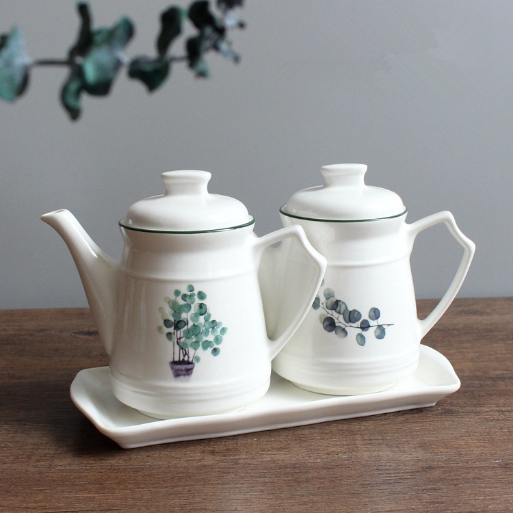 Ceramiczne pojemniki kuchenne przyprawy pudełko do przechowywania z olejkiem Pot ocet sos sojowy pojemnik do przechowywania