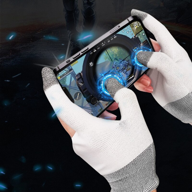Fundas para los dedos para juegos de dos dedos, guantes para juegos de móvil, a prueba de sudor, para pantalla táctil, sin costuras, para controladores de juegos móviles