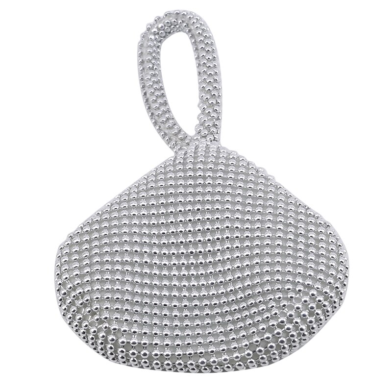 Zachte kralen dames avondtassen open stijl dames bruidsmeisjes handtassen portemonnee tas voor het hele jaar clutch: Zilver