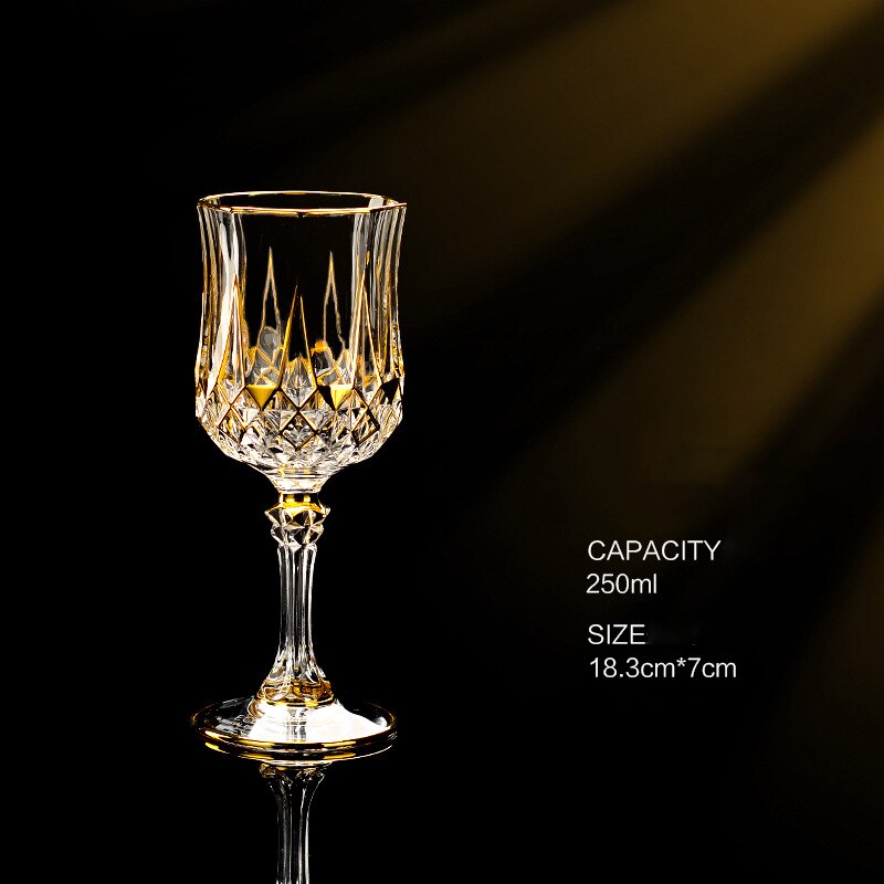 Gold Luxury Wine Glass Wine Champagne Goblet European Style Exquisite Household Bar Crystal Whiskey Glasses Hand Blown Cups: 007