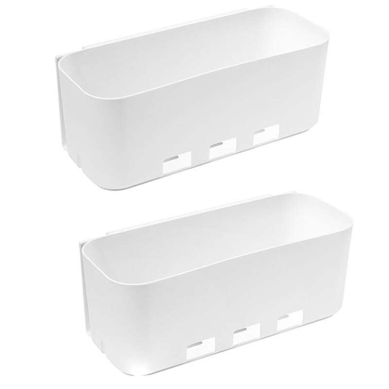 2 delar kök under handfat förvaringslåda stansning gratis vägg hängande arrangör låda plast kryddor flaskhållare badrum hylla: 2- pack vit