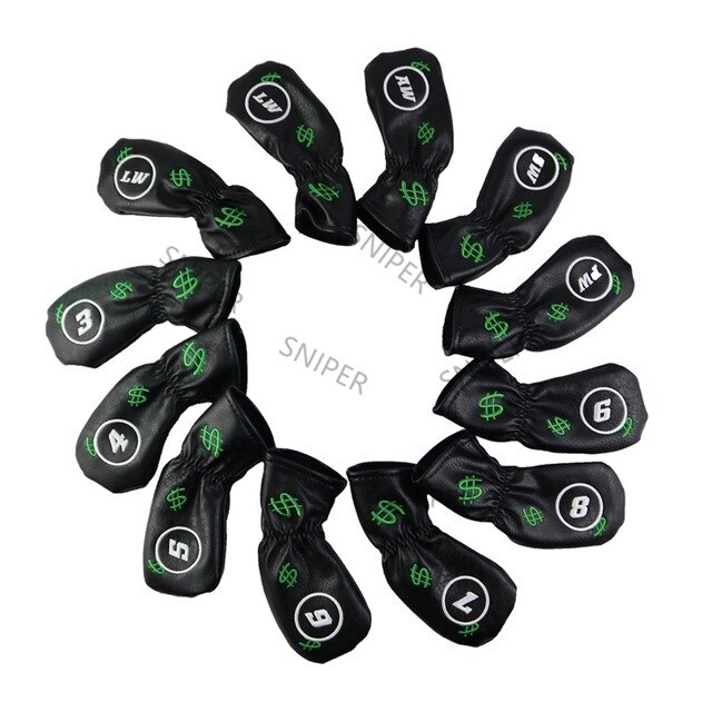 NRC Golf iron Headcovers Exquisite PU Thick PU Leather Golf Club Iron Head Covers Accessories: 12pcs USA