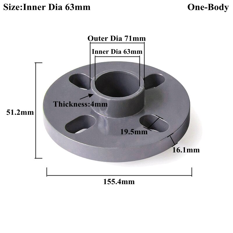 20~160mm PVC Flange Pipe Connector, Aquarium Fish Tank Adapter Irrigation Water Tube Joint Hardware Fittings Slip Socket Flanges: grey