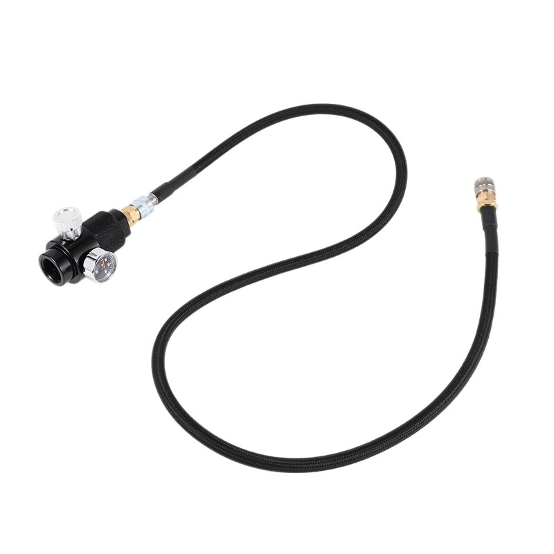 Regulator with 100cm SLP FLEX Remote Hose Line 0-200 Psi to HPA Co2 Tank Cylinder