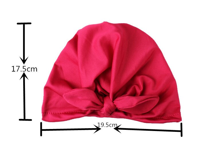Cute Rabbit Ears Indian Hat Unisex Solid Cotton Hats Cap Baby Girls Kids Knot Turban Hair Headwrap Accessories for Children