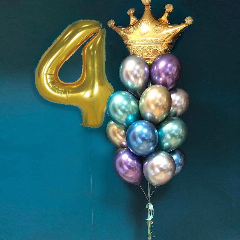 Ballons couronne en aluminium, décorations d'anniversaire pour fête d'anniversaire, chapeau de princesse et de dessin animé pour bébé