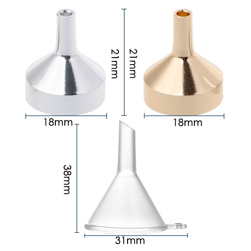 1/2/5/10pc de aluminio embudos cocina embudos de boca pequeña embudos para llenar, sal, pimienta, hierbas aceites de cocina especialidad herramienta