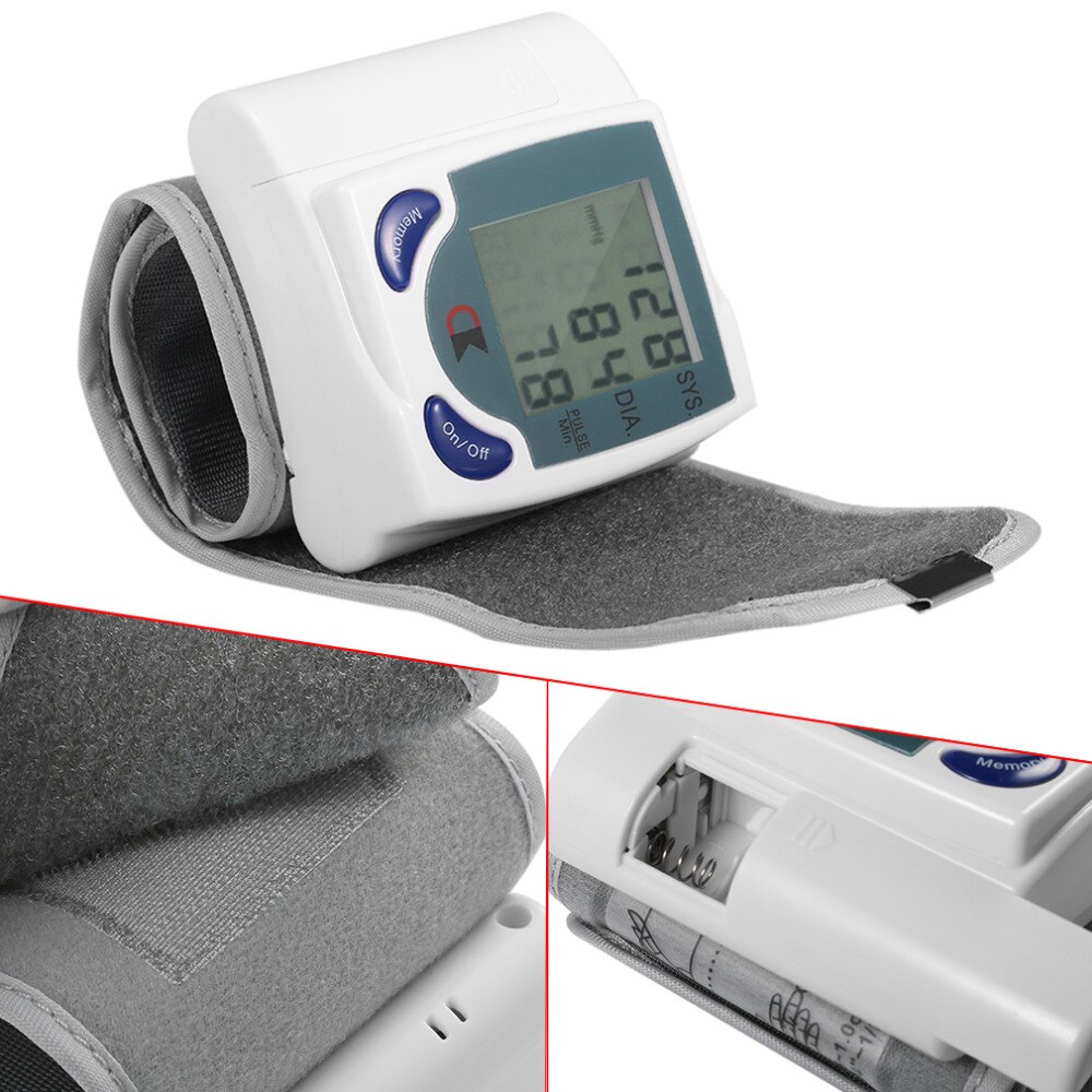 ACEHE Digital LCD Wrist Blood Pressure Monitors Meter Health Care Heart Beat Rate Pulse Measure Tonometer Sphygmomanometers