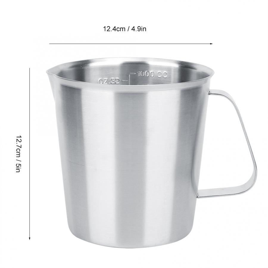 Coffee Pitcher 1000ml Stainless Steel Milk Frothing Jug Cup Coffee Milk Pitcher with Scale for Latte Art Coffee Making