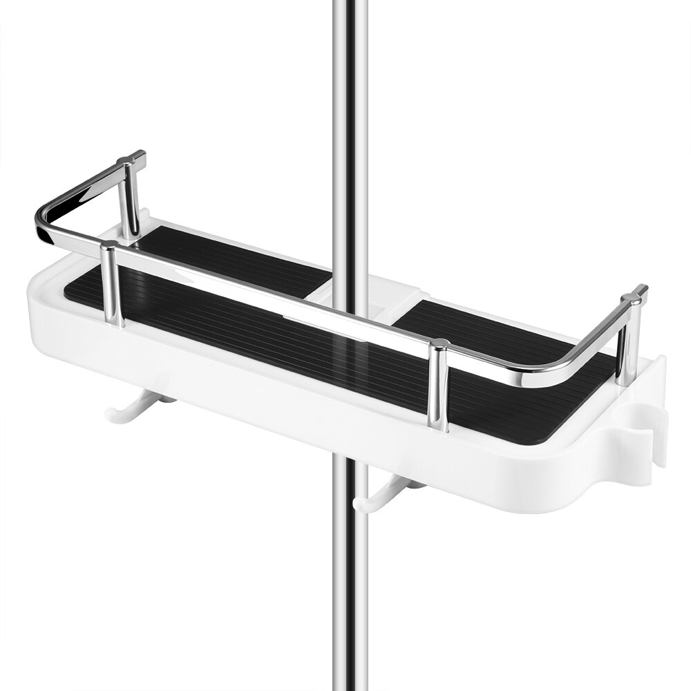 JUSHFO Practical Bathroom Pole Shower Storage Rack Holder Large Pole Shelf Shower Storage Caddy Rack Organiser Tray Holder 1PC