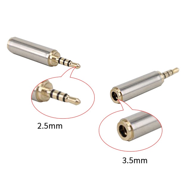 1pc Gold 2,5mm Stecker auf 3,5mm Stereo Audio Adapter Stecker Konverter Kopfhörer Jack Für Nokia Kopfhörer adapter