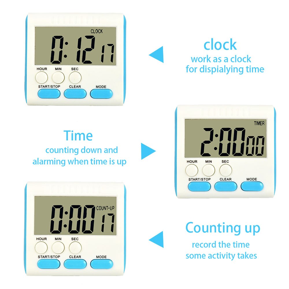 Grote Magnetische Lcd Digital Kitchen Sport Timers Count Down Up Koken Timer 24 Uur Wekker Timers