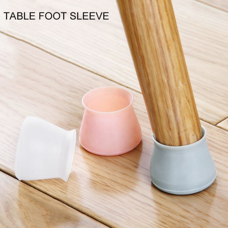 Silicone Mat Table Chairs gloves Foot Protection Pads Thick Non-slip Desk Chair Leg Mute Protective Sleeve Cover 4pcs/set .