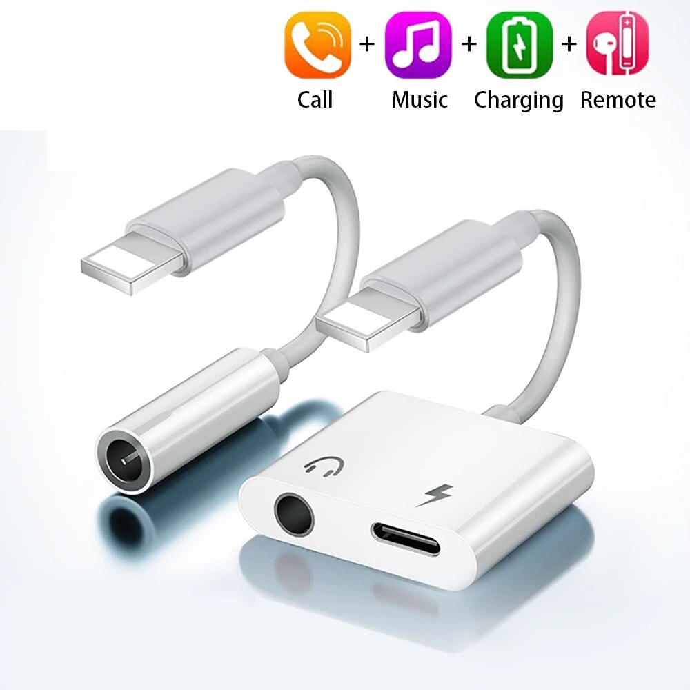 Ilepo Charger Audio Adaptador Jack Adapter Voor Iphone 7 8X11 Hoofdtelefoon Adapter Voor Lightning Naar 3.5 Mm Jack hoofdtelefoon Splitter