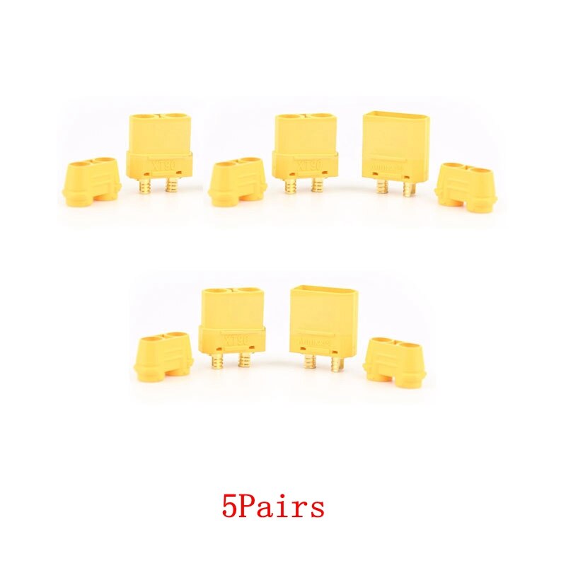 1/4/5/10/20Pairs Amass XT90 Plug Male Female Battery Connector With Sheath Gold Plated Banana Plug for RC Toy Lipo Battery Cable: 5Pairs