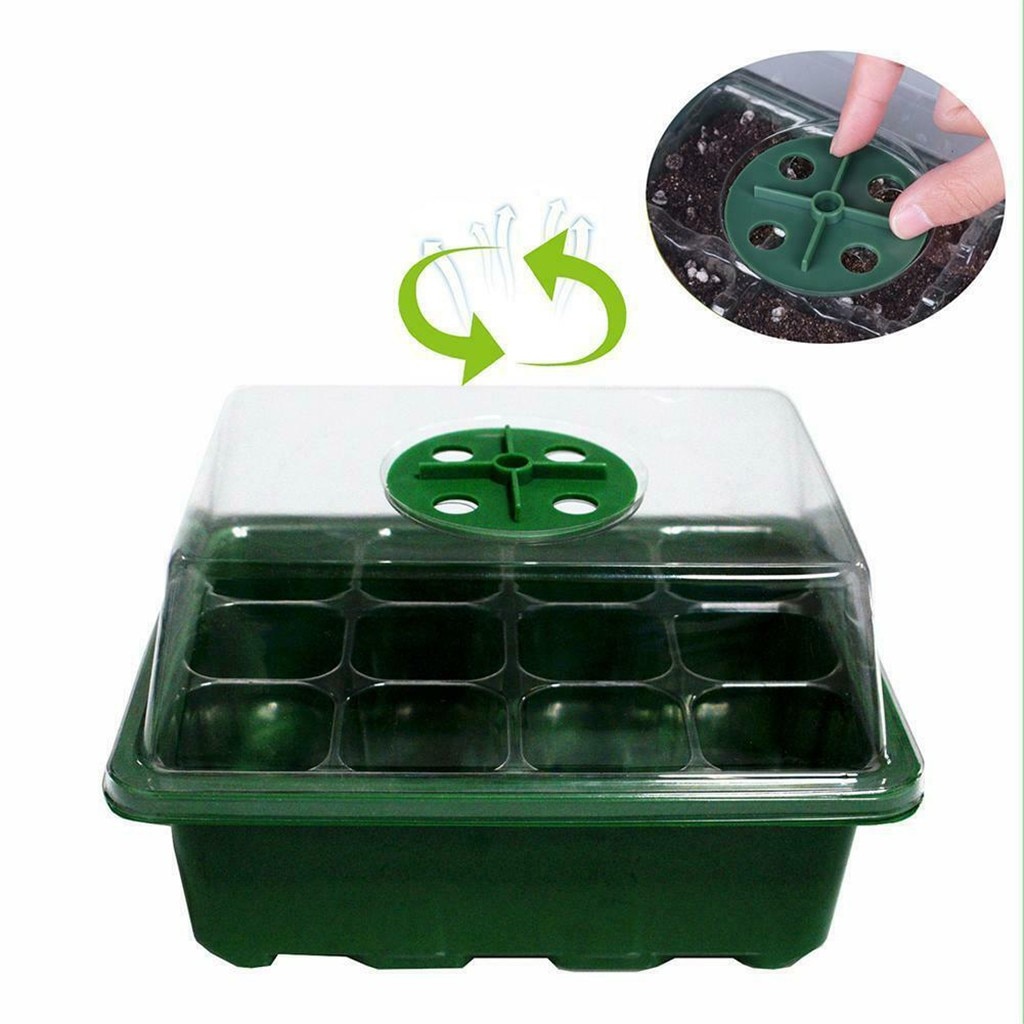 12 Holes Plant Seed Grows Box Nursery Seedling Starter Garden Yard Plant Tray Insert Propagation Case Flower Pot Plug Trays