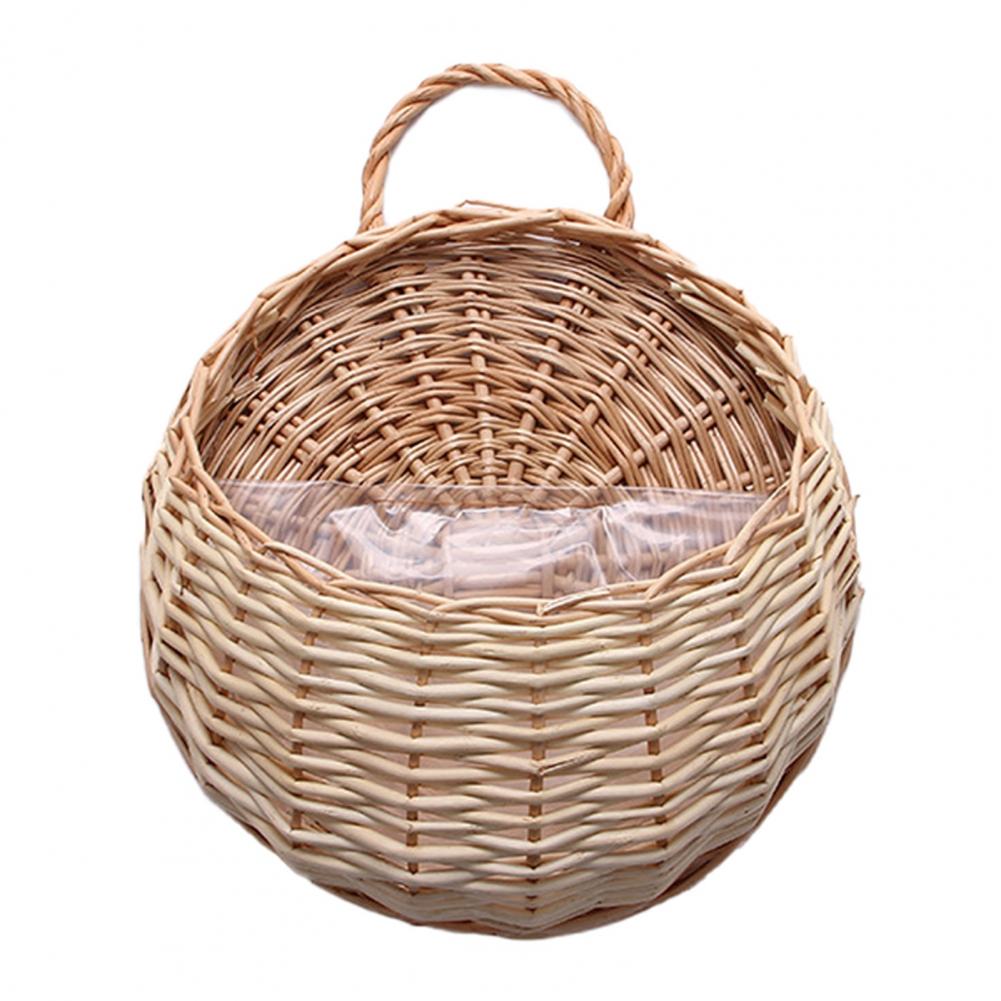 Eye-catching Flower Baskets DIY Woven Practical Wicker Rattan Storage Basket Gardening Supplies: Beige Plant Planter