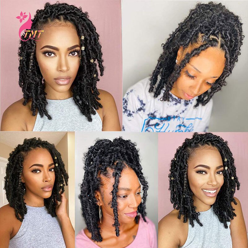 Butterfly Locs Crochet Hair Distressed Pre looped Natural Messy Faux Locs Pre-twisted Braids
