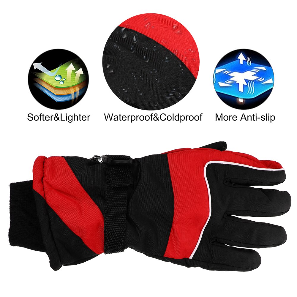 1 par de guantes de esquí de invierno cálidos para esquiar ciclismo