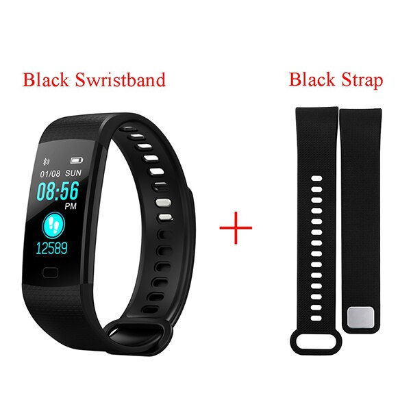 Y5 Smart Bracelet uomo donna Sport Watch cardiofrequenzimetro Fitness Tracker orologio per la pressione sanguigna schermo a colori Activity Tracker cinturino da polso: add black