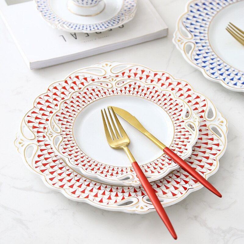 Geometric Texture Bone China Coffee Cup Set Home European Cup Saucer Coffee Set English Afternoon Black Tea Tea Set Ceramic