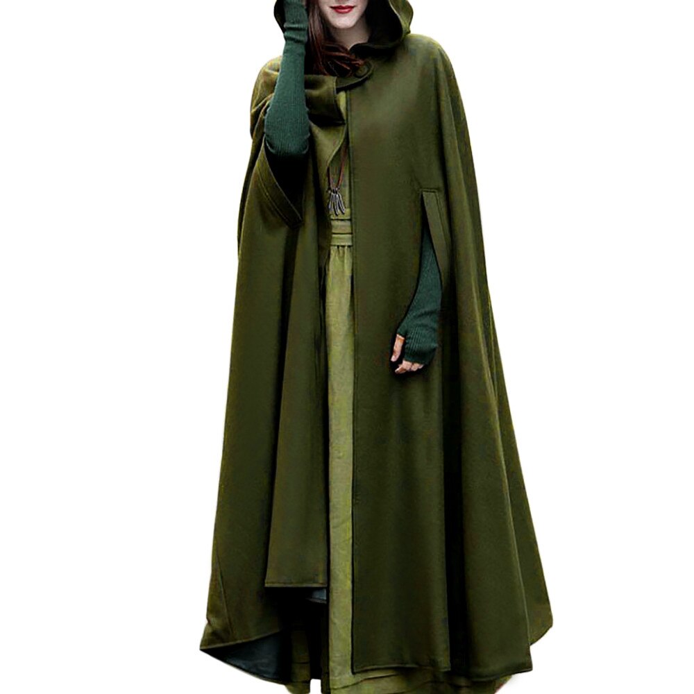 JAYCOSIN femmes manteau Trench ouvert à capuche avant Cardigan automne hiver manteau Cape Cape Poncho Plus 18OCT23: AG / L