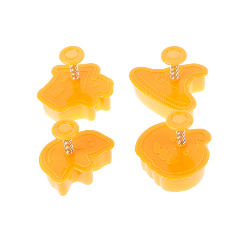 4pz Zucca di Halloween A Tema Del Fantasma di Plastica Del Biscotto della Taglierina Del Tuffatore di Sugarcraft Del Fondente di Cioccolato Della Muffa Della Torta Che Decora Gli Attrezzi