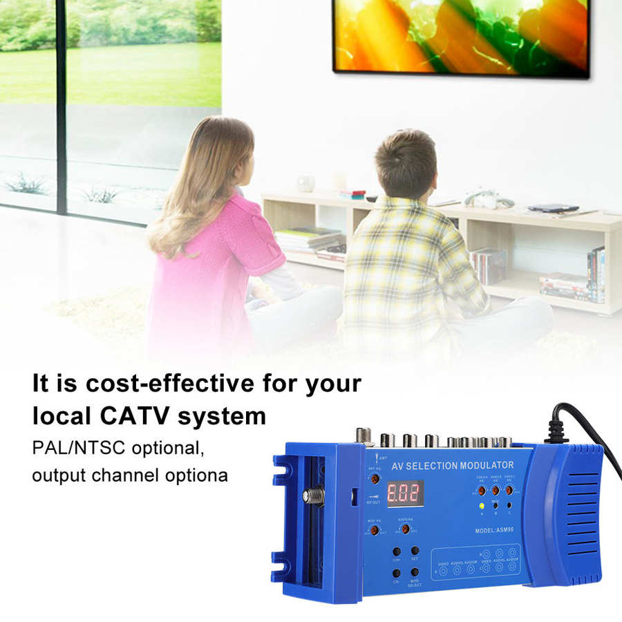 Modulador Digital doméstico AMS90 AV opcional, convertidor portátil estándar VHF UHF PAL para la UE, 100-240V