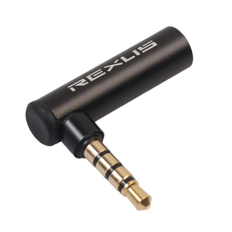 90 Degree Right Angled 3.5mm Male to Female Adapter Connector Stereo Plug: 1Pcs