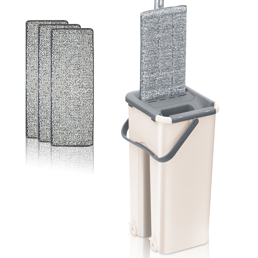 Flache quetschen Mopp und Eimer Hand Freies Auswringen Boden Reinigung Mopp Mikrofaser Mopp Pads Nass oder Trocken Nutzung auf Hartholz laminat Fliesen