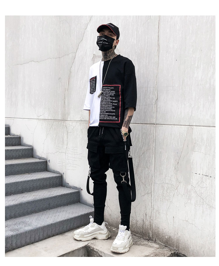 Joggers de Hip Hop-pantalones bombachos negros para hombre, Pantalón deportivo con múltiples bolsillos, ropa de calle, informal, S-3XL, otoño