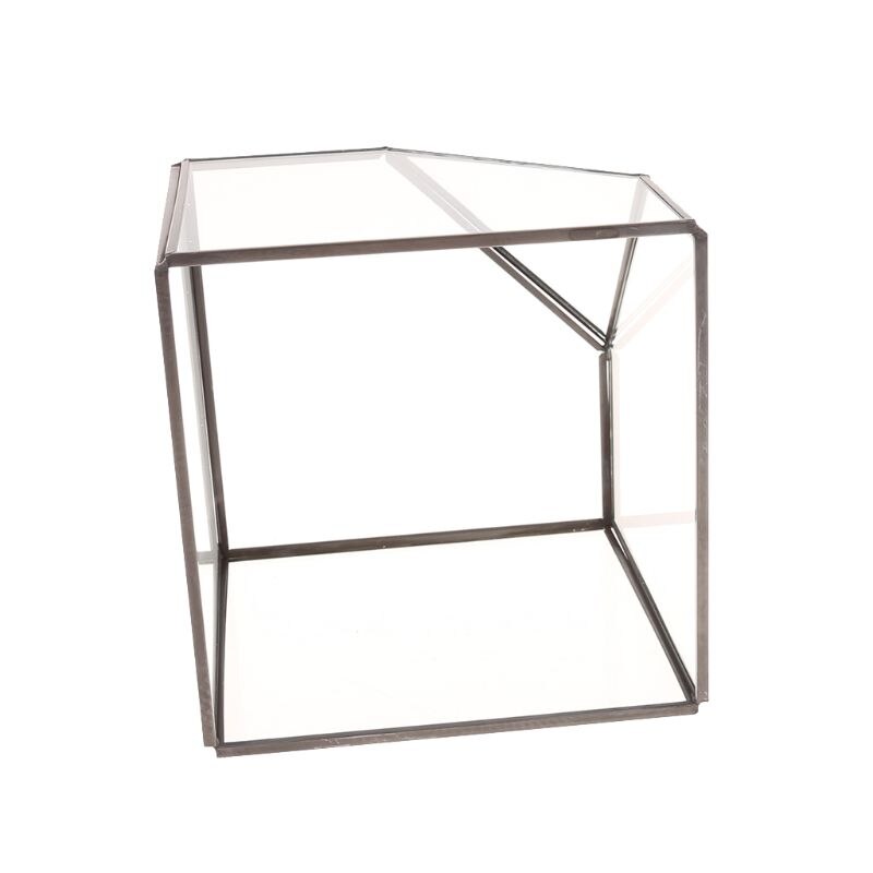Modern Glass Terrarium Storage Box Clear Glass Geometric Terrarium Succulent Plant Display Box