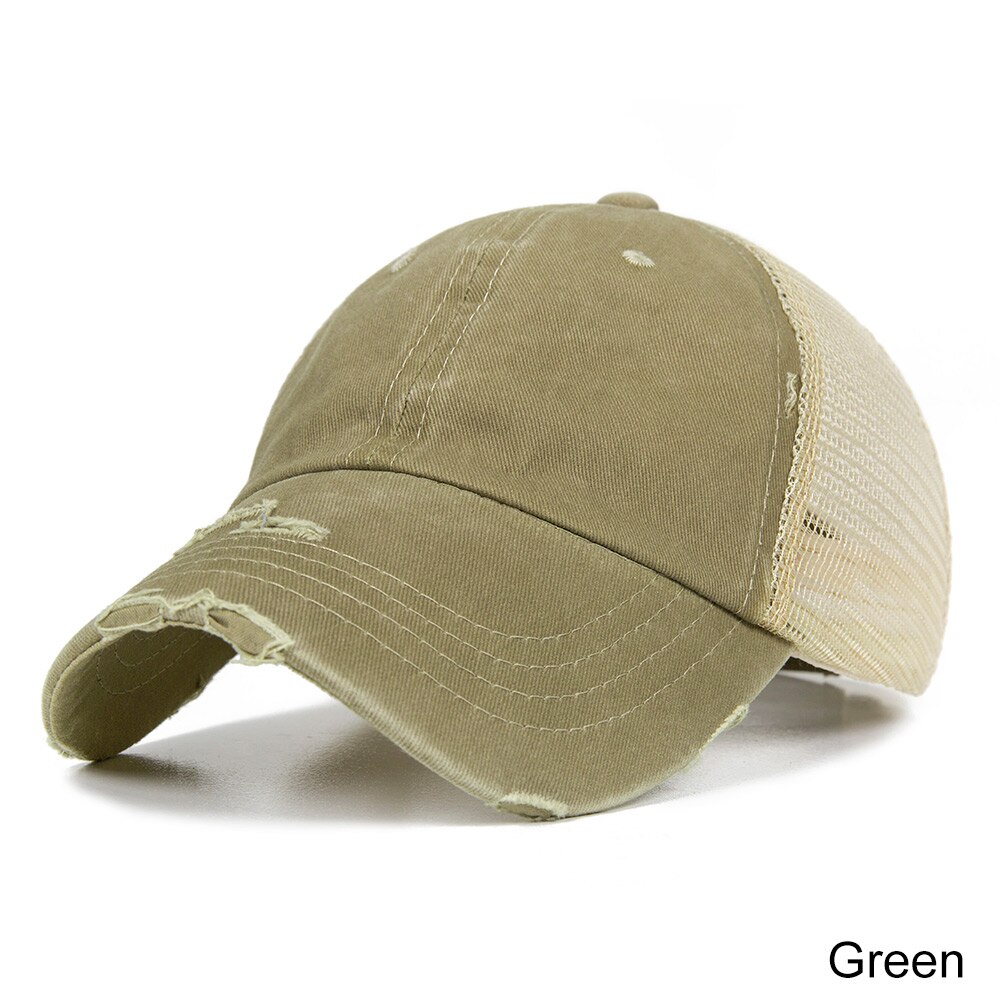 Truenjoy sommer kvinder mesh hestehale baseball cap snapback kasketter til kvindelig sport hat dame ben gorras: Grøn